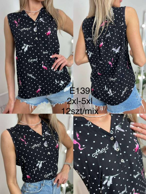 Bluzki damskie Roz 2XL-5XL, Mix kolor Paczka 15 szt